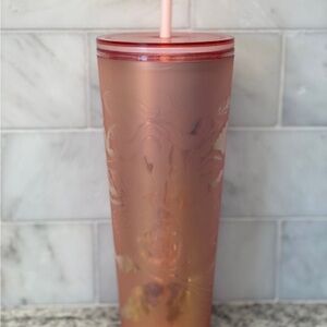 NEW Starbucks Soft Touch Pink Mermaid Tumbler with Straw
